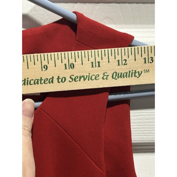 Ann Taylor LOFT Red Pleated Sleeveless Cocktail Party Dress Sz 4 Missing Button - Picture 6 of 12